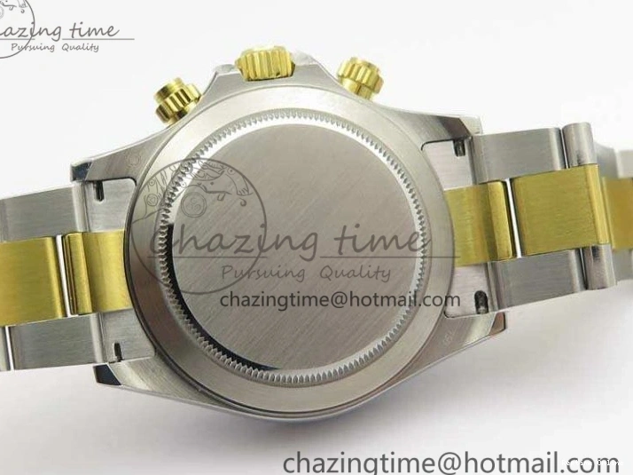 1230 FlexibleFit Daytona SS YG Ceramic Bezel JH Best Edition Gold Dial On SS YG Bracelet A 3528